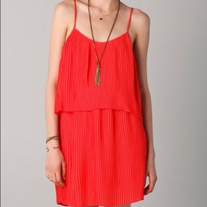 Coral Parker pleated silk dress